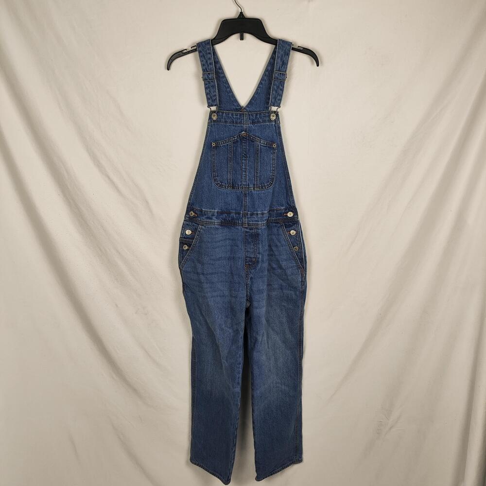 Old Navy Overalls Womens 4 Blue Denim Relaxed Adjustable Strap One Piece Casual